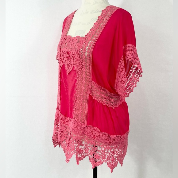 Johnny Was Pink Georgette Blouse Size M - Picture 5 of 15